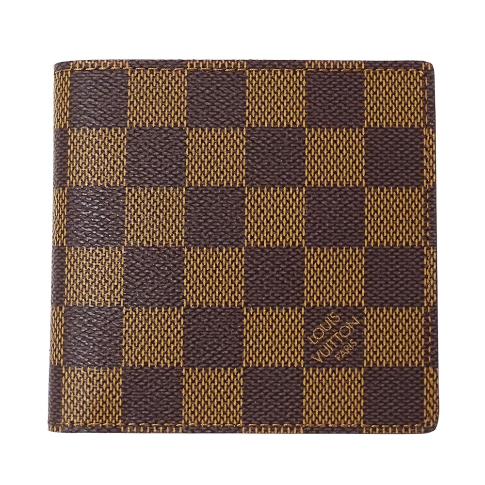 Louis Vuitton LOUIS VUITTON Damier Men's Bi-fold Wallet Portefeuille Marco N6...